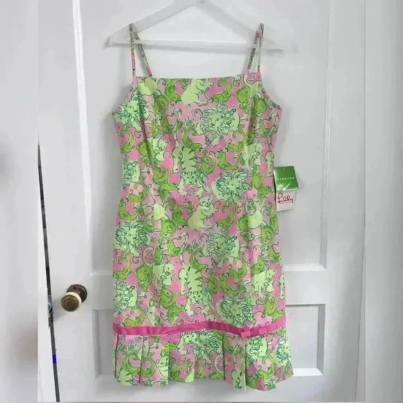 LILLY PULITZER Demi Dress Fried Catfish in Phipps Pink  NEW WITH TAG RARE - Picture 4 of 5